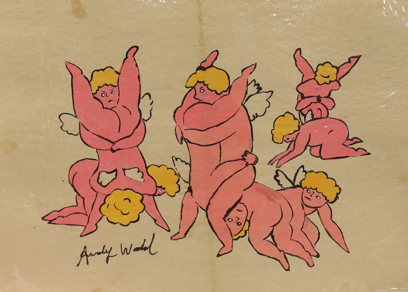 Andy Warhol (1928-1987), Ten Cherubs, Offset lithograph on light tan wove paper, 1955, signed in the plate, Warhol Gallery stamp verso, 21 x 29.5cm, unframed